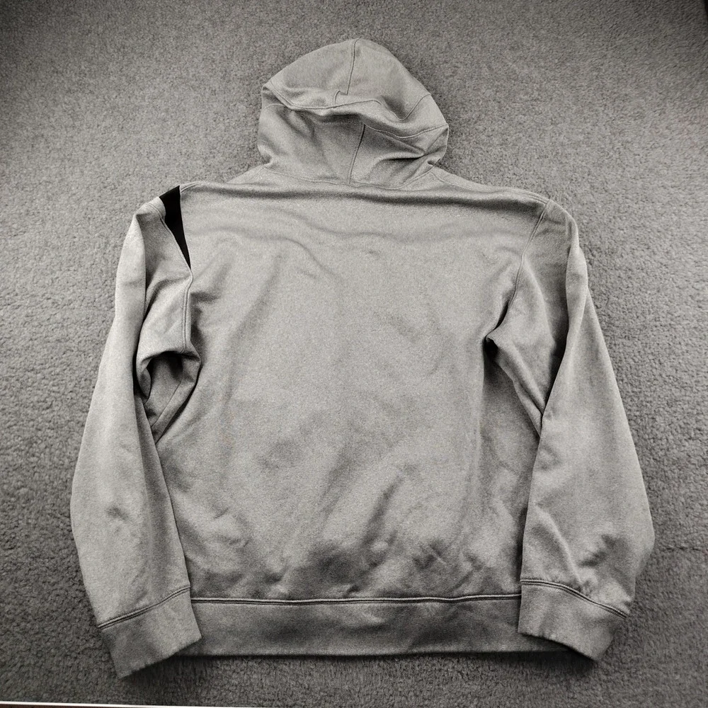 Nike Hoodie Mens XL Dri-FIT Big Swoosh Grey Pullover Sweatshirt EUC